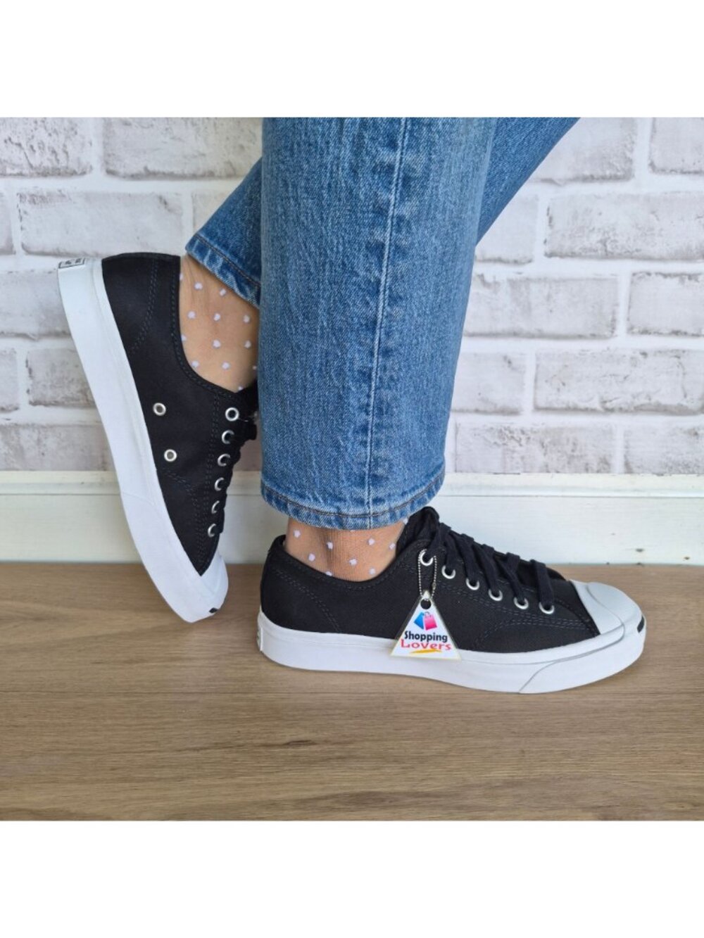 ⭐Converse Jack Purcell JP OX Canvas 7.5 Women Shoes Sneakers Black White 164056C - Picture 4 of 12